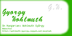 gyorgy wohlmuth business card