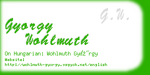 gyorgy wohlmuth business card